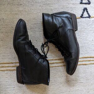 Vintage 1990s Black Leather Booties sz 8